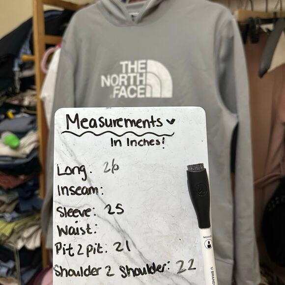 THE NORTH FACE MEN'S DOME‎ LOGO GRAY HOODED SWEATSHIRT PULLOVER SIZE Medium - Picture 4 of 7